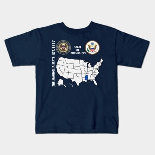 State of Mississippi Kids T-Shirt